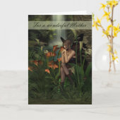 Moeder Verjaardag Kaart fantasie bos fee (Gele Bloem)
