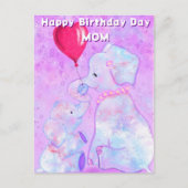 Moeder Verjaardag Kaart Olifant Baby met Mam (Voorkant)
