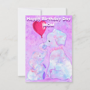 Moeder Verjaardag Kaart Olifant Moeder en Baby