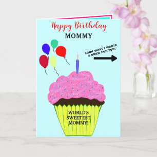 Moeder Verjaardag Roze Cupcake Schrijf Teken Beric Kaart