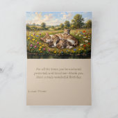 Moeder Verjaardag Schattige Kat Wilde Bloemenwei Kaart (Binnen)