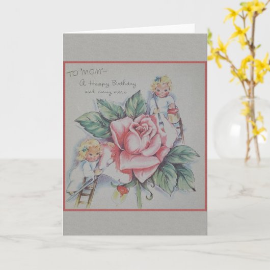  moeder verjaardag Wenskaart Kaart (Gele Bloem)