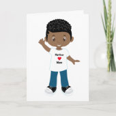 Moeder verjaardag zwarte jongen kaart (Voorkant)