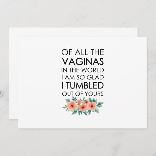 Moeder Verjaardagscadeau Moederdag Gift Mum Kaart (Voorkant / Achterkant)