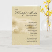Moeder verjaardagskaart met gedicht - Cream Mother Kaart (Gele Bloem)