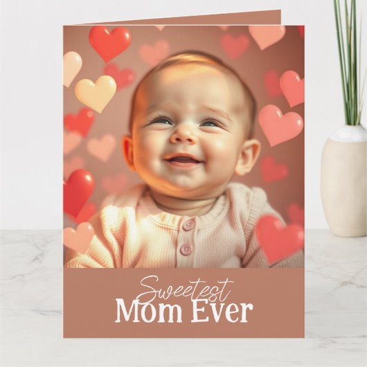 Moeder Verjaardagskaart Voeg Twee Foto's en Tekst  Kaart (Voorkant)