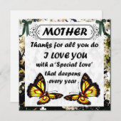 Moeder verjaardagskaart voor Moederdag Feestdagenkaart (Voorkant / Achterkant)