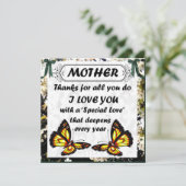 Moeder verjaardagskaart voor Moederdag Feestdagenkaart (Staand voorkant)