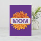 Moeder Verjaardagsviering Paarse Bloemen Zonnebloe Kaart (Staand voorkant)