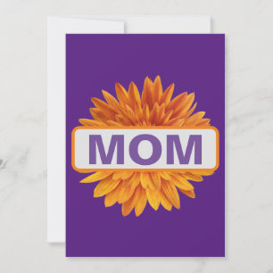 Moeder Verjaardagsviering Paarse Bloemen Zonnebloe Kaart