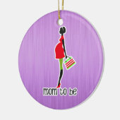 Moeder verwacht moeder persoonlijk gepersonaliseer keramisch ornament (Links)