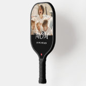 Moeder Vestigde Leuk Script Foto Hart Pickleball Paddle (Links)