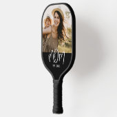 Moeder Vestigde Leuk Script Foto Pickleball Paddle (Links)