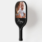 Moeder Vestigde Leuk Script Foto Pickleball Paddle (Links)