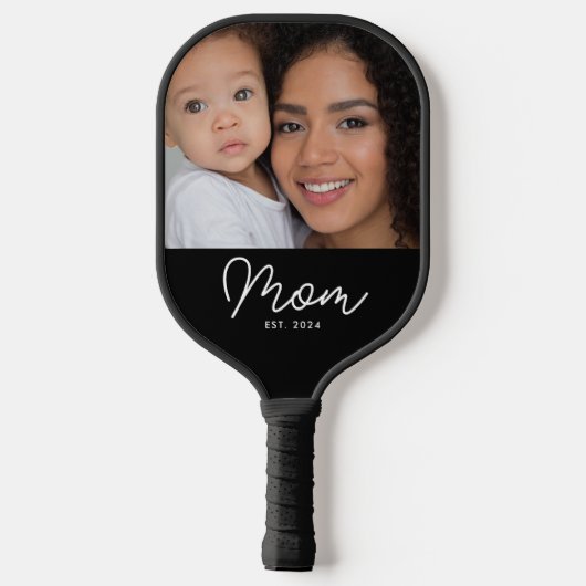Moeder Vestigde Leuk Script Foto Pickleball Paddle (Achterkant)
