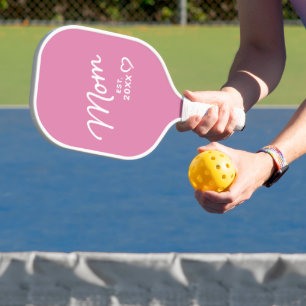 Moeder vestigde modern schrift roze pickleball paddle
