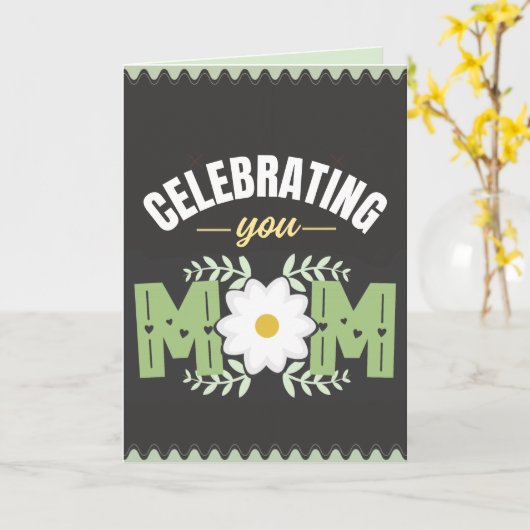Moeder vieren, Moederdag kaart (Gele Bloem)