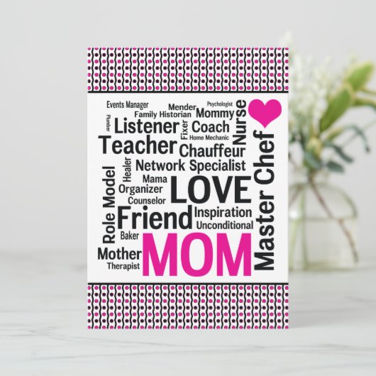 Moeder vieren! Moederdag of mama is jarig Kaart (Staand voorkant)