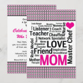 Moeder vieren! Moederdag of mama is jarig Kaart (Voorkant / Achterkant)