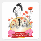Moeder Vierkante Sticker (Voorkant)