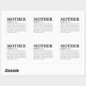 Moeder Vierkante Sticker (Vel)