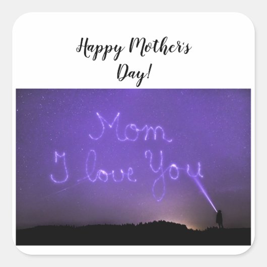 Moeder-vierkante sticker (Voorkant)