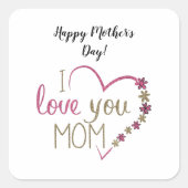 Moeder-vierkante sticker (Voorkant)
