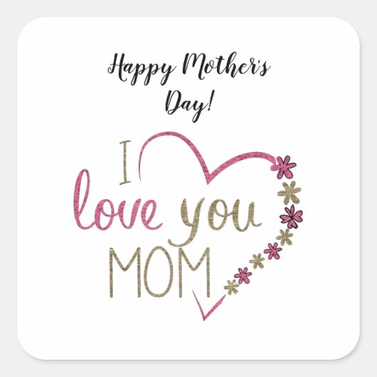 Moeder-vierkante sticker (Voorkant)