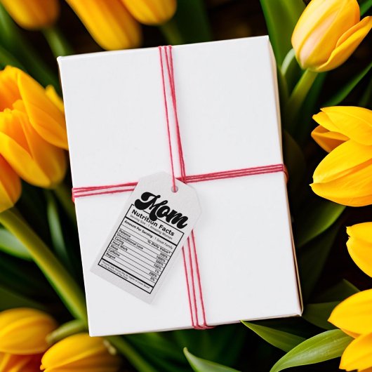 Moeder Voeding Feiten Modern Zwart en Wit Grappig Cadeaulabel