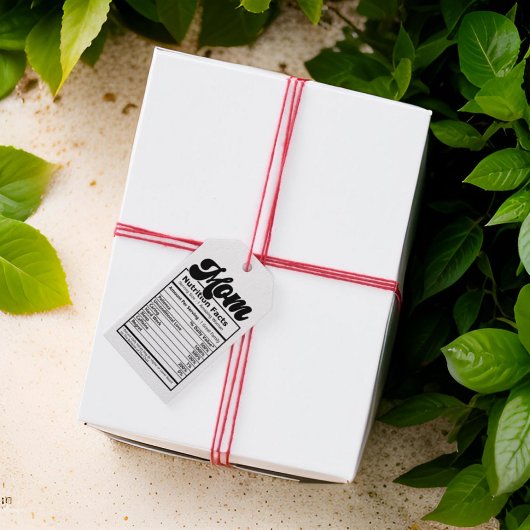 Moeder Voeding Feiten Modern Zwart en Wit Grappig Cadeaulabel