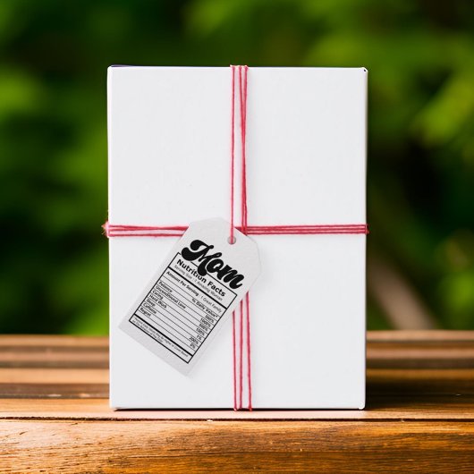 Moeder Voeding Feiten Modern Zwart en Wit Grappig Cadeaulabel