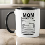 Moeder Voeding Feiten Modern Zwart en Wit Grappig Mok<br><div class="desc">Dit eenvoudige en moderne ontwerp is samengesteld uit san serif en speelse scripttypografie.</div>