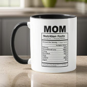 Moeder Voeding Feiten Modern Zwart en Wit Grappig Mok