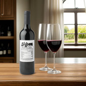 Moeder Voeding Feiten Modern Zwart en Wit Grappig Wijn Etiket