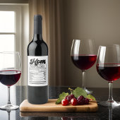 Moeder Voeding Feiten Modern Zwart en Wit Grappig Wijn Etiket