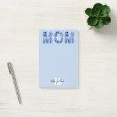 Moeder Voeg je naam en monogram Blauwe Hortensia Post-it® Notes (Kantoor)