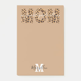 Moeder Voeg je naam en monogram luipaardprint toe  Post-it® Notes