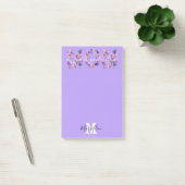 Moeder Voeg je naam en monogram paarse bloemen toe Post-it® Notes (Kantoor)