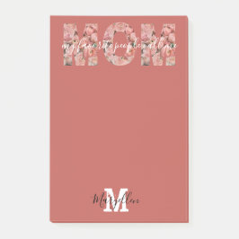 Moeder Voeg je naam en monogram roze rozen toe Post-it® Notes