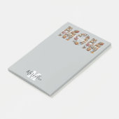 Moeder Voeg je naam en monogram zeeschelp toe Post-it® Notes (Schuin)