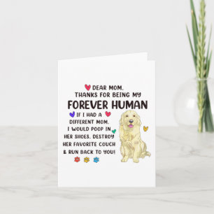 Moeder voor altijd mens roomkleurige golden retrie kaart