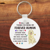 Moeder voor altijd menselijke crème Golden Retriev Sleutelhanger (Voorkant)