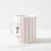 Moeder voor Coco mok roze strik strepen (Voorkant links)