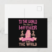 Moeder - Voor de wereld ben je een moeder Briefkaart (Voorkant / Achterkant)