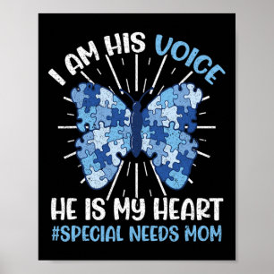 Moeder voor speciale behoeften Ik ben zijn stem Hi Poster