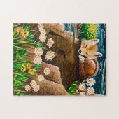 "Moeder Vos" Baby Fox Puzzel Legpuzzel (Horizontaal)