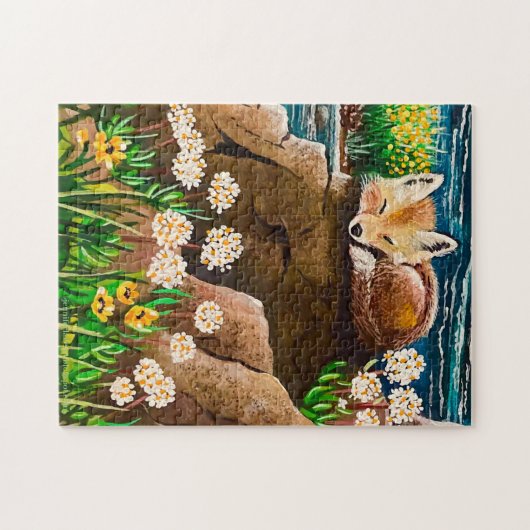 "Moeder Vos" Baby Fox Puzzel Legpuzzel (Horizontaal)