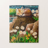 "Moeder Vos" Baby Fox Puzzel Legpuzzel (Verticaal)