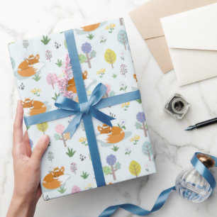 Moeder Vos Baby Vos Slapend In Het Bos Cadeaupapier
