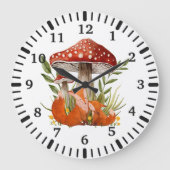 Moeder vos en haar Baby onder grote paddenstoelen Grote Klok (Voorkant)